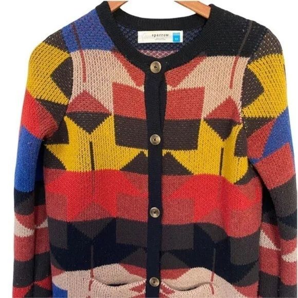 ANTHROPOLOGIE SPARROW Lonestar Navajo Cardigan Sweater Size XS - Picture 8 of 16